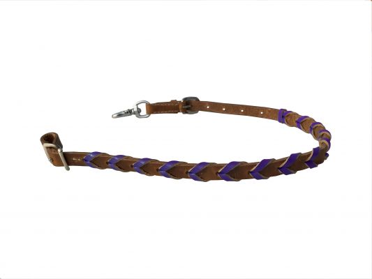 Showman Argentina Cow Leather wither strap with Color Braided leather accent #4